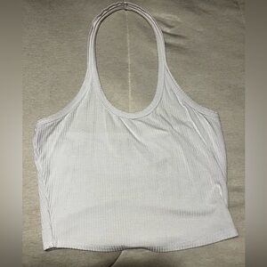 White cropped Halter Top